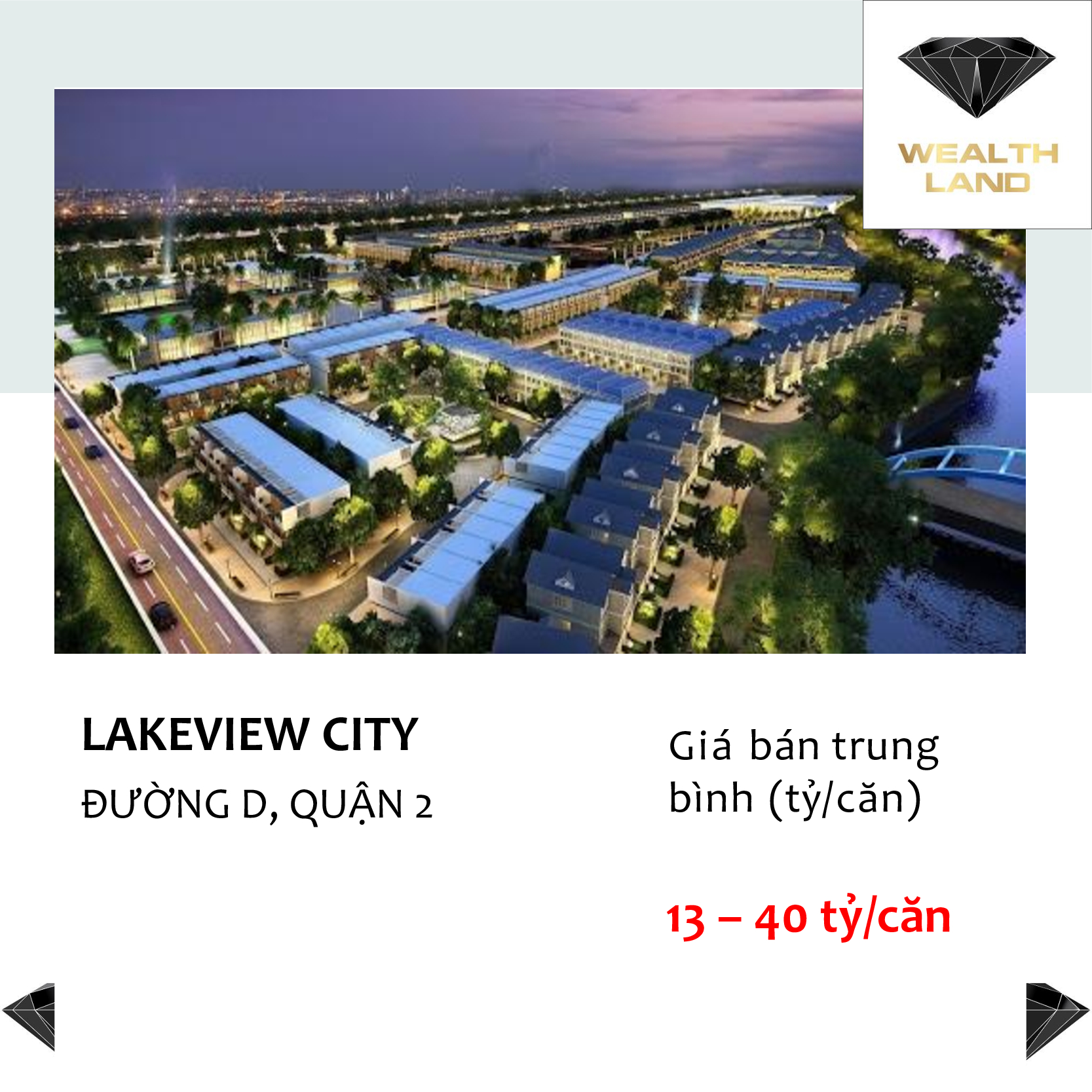 Giá bán biệt thự nhà phố Lakeview City quận 2, HCM