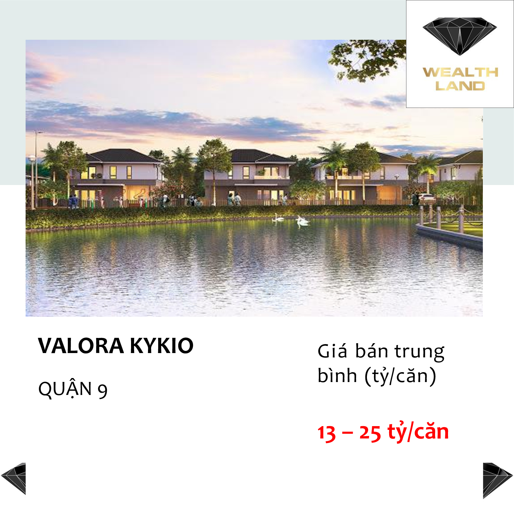 Giá bán biệt thự nhà phố Valora Kykio quận 9, HCM