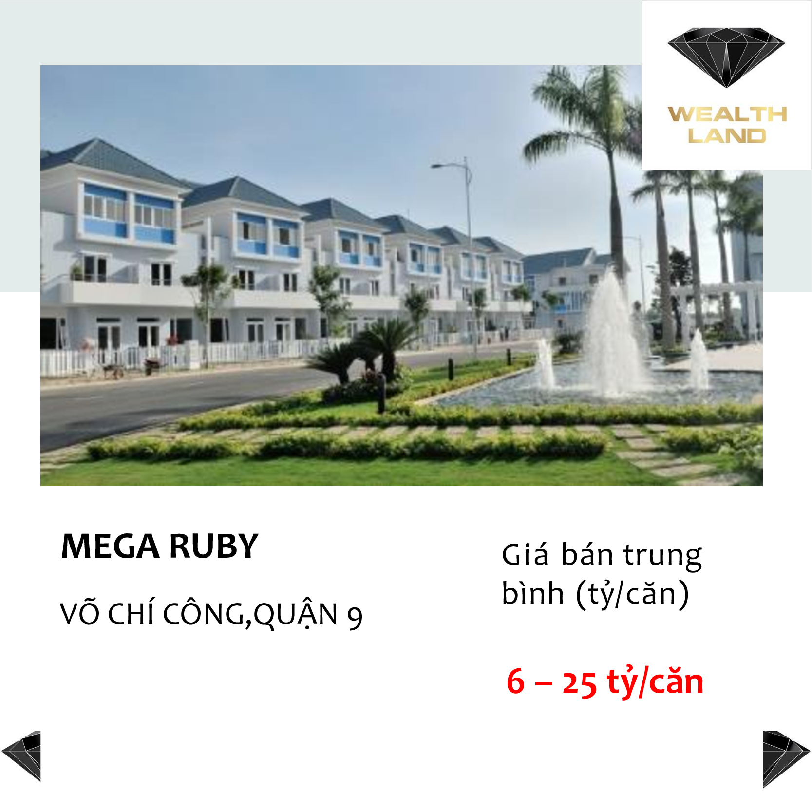 Giá bán biệt thự nhà phố Mega Ruby quận 9, HCM