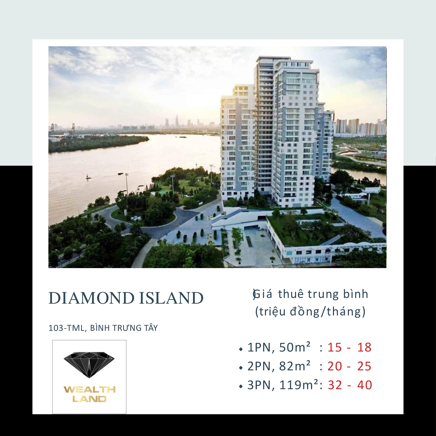 giá thuê chung cư quận 2, Diamond Island