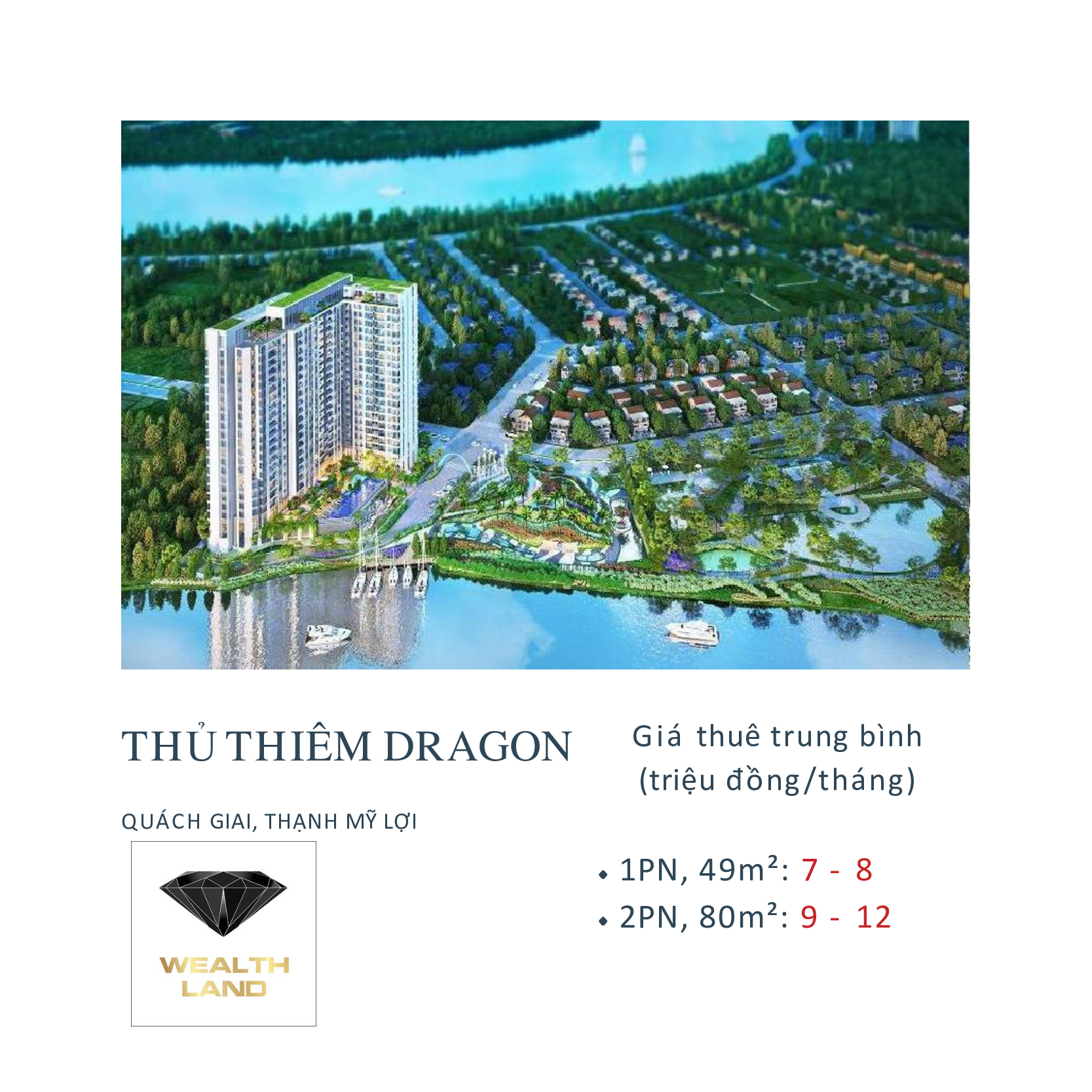 Giá thuê chung cư quận 2, Thủ Thiêm Dragon