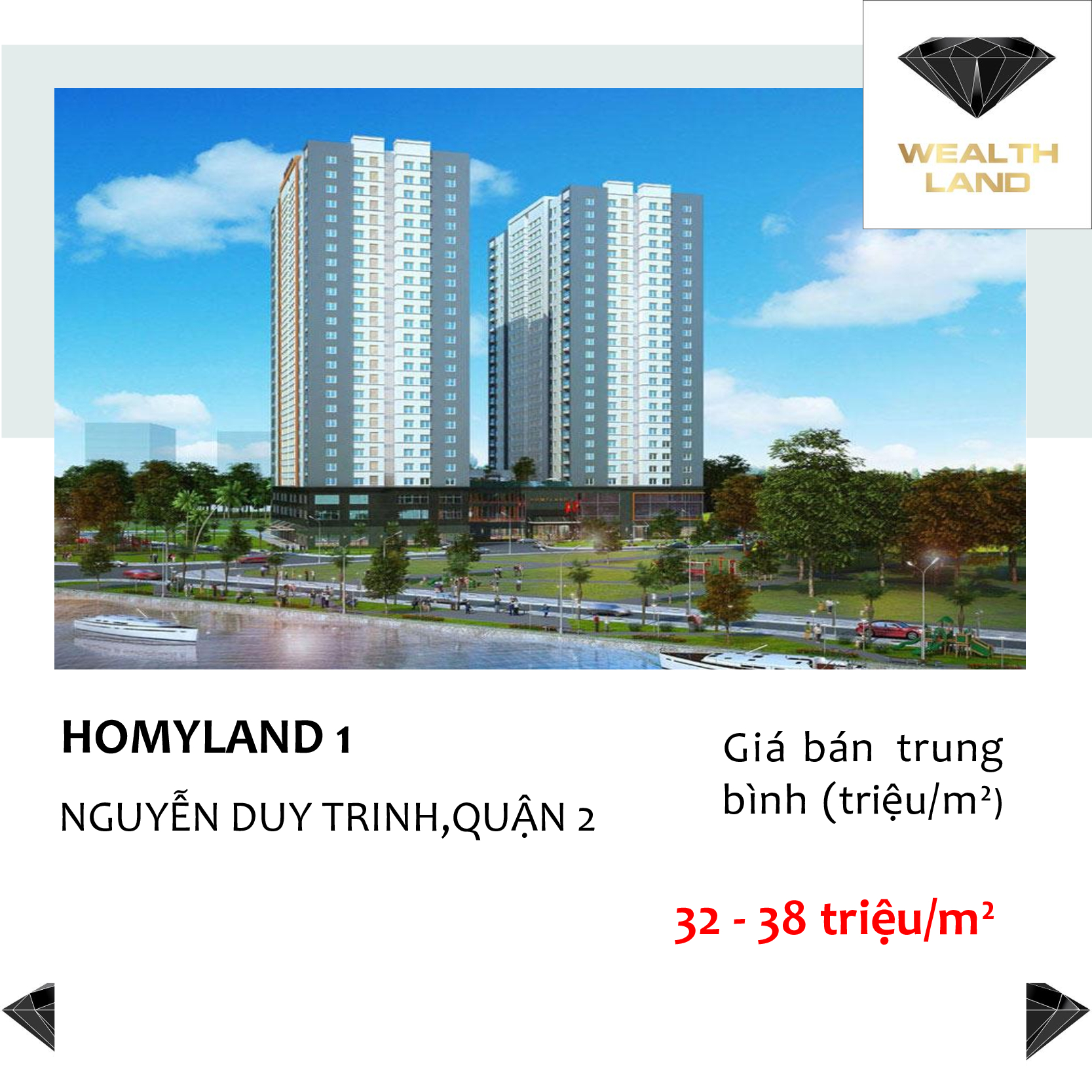 Giá mua bán căn hộ chung cư Homyland 1 Nguyễn Duy Trinh